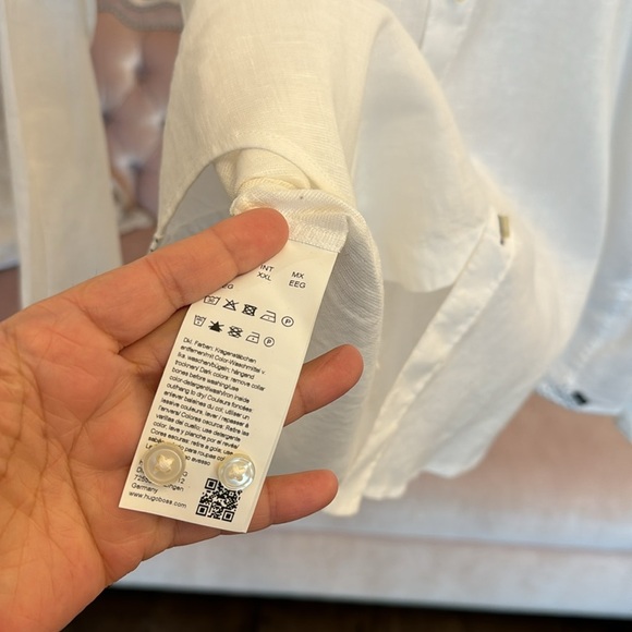 BOSS MENS SLIM FIT STRETCH LINEN BUTTON DOWN SHIRT SIZE XXL AS NEW - Picture 17 of 17